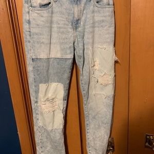 Men's slim fit, reworked jeans